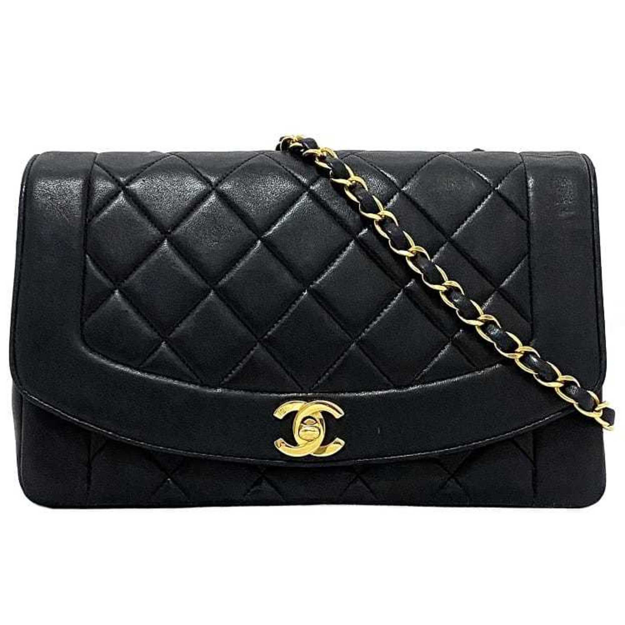 Chanel Diana Black Leather Shopper Bag (Pre-Owned)